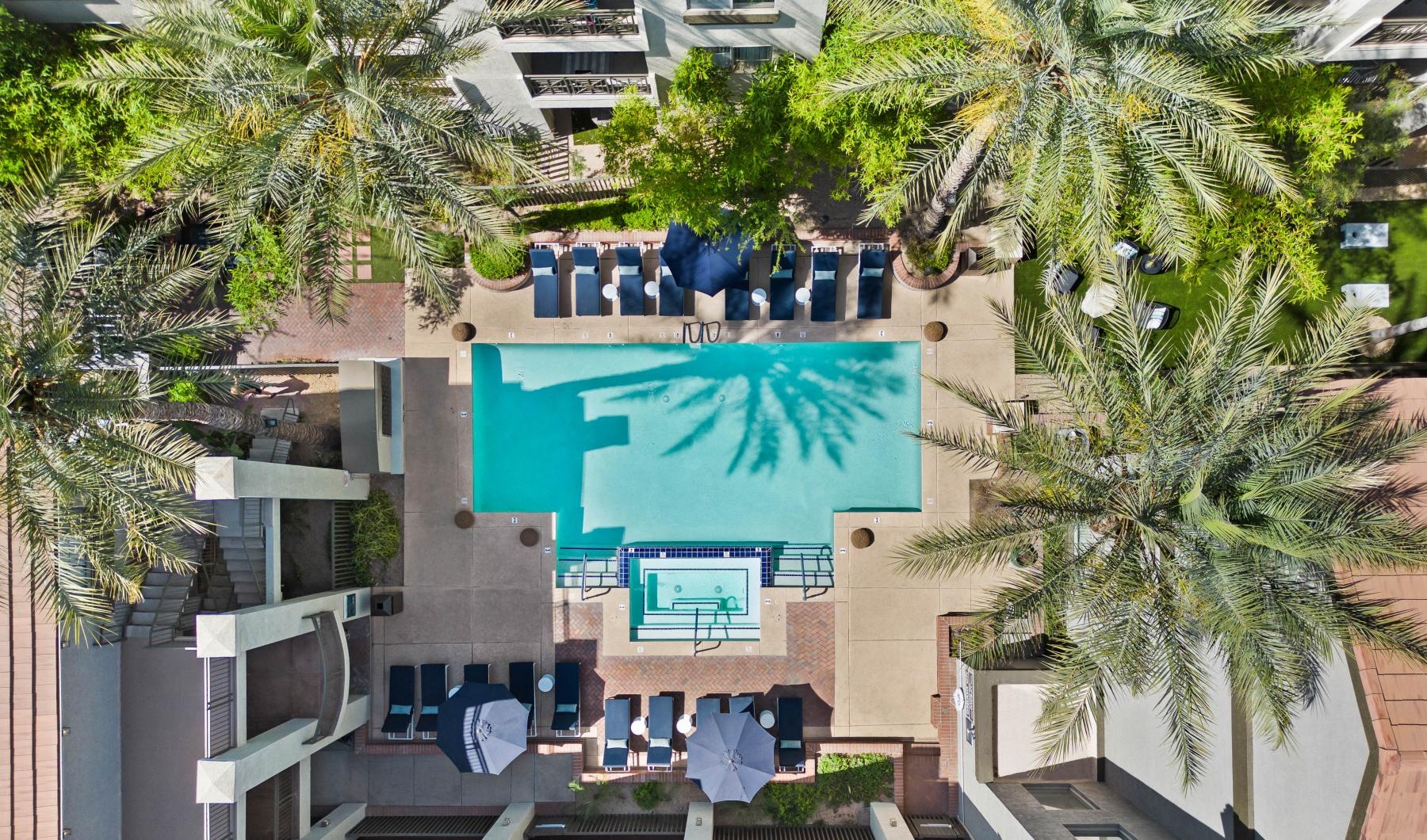 overhead shot of pool