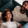 a man and woman laughing